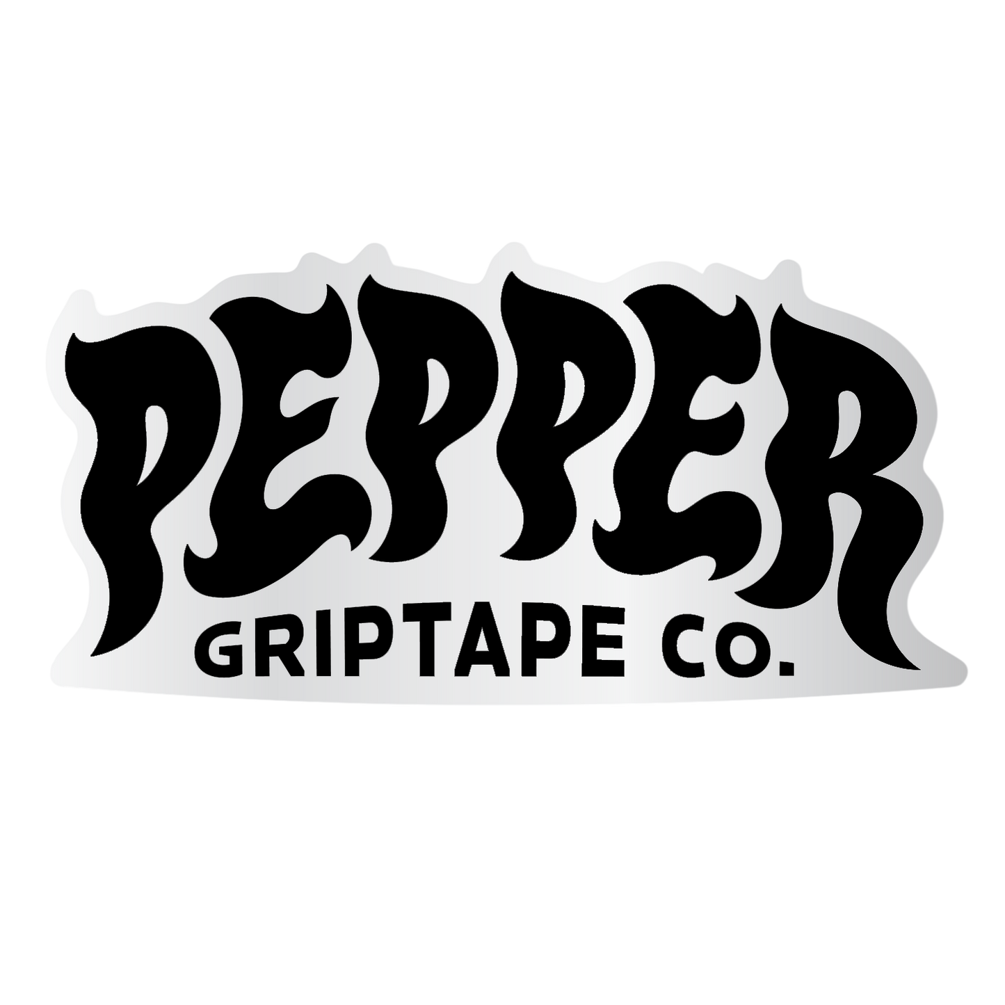Pepper 5" Black Logo w/ Clear Backing Sticker - Single