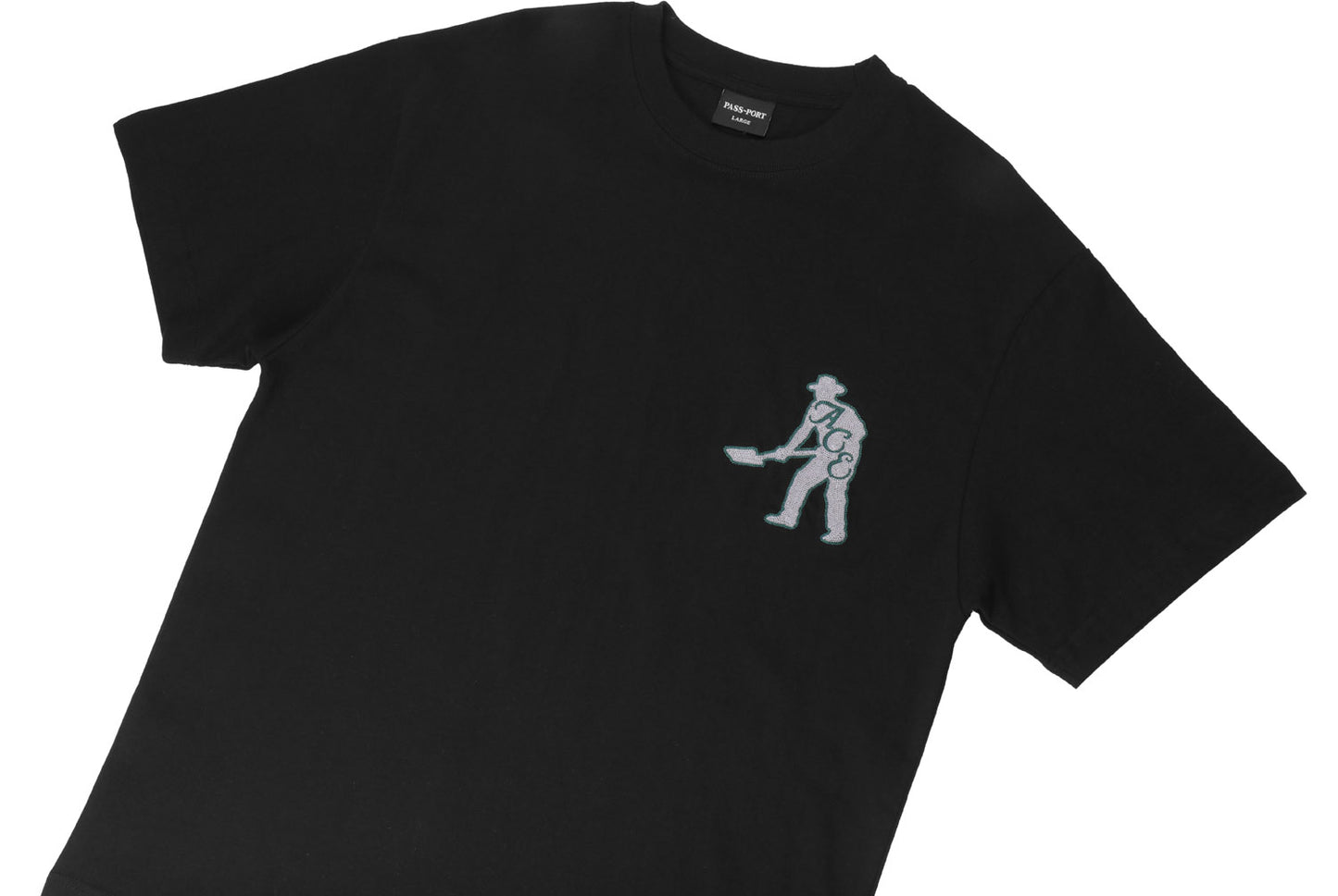 Ace x Passport & Spade SS Tee - Black (Embroidered)