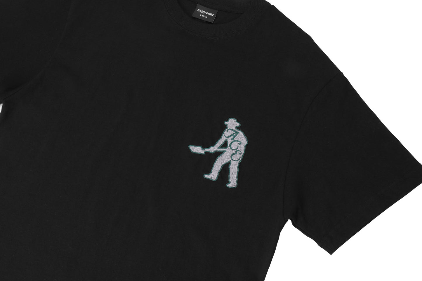 Ace x Passport & Spade SS Tee - Black (Embroidered)