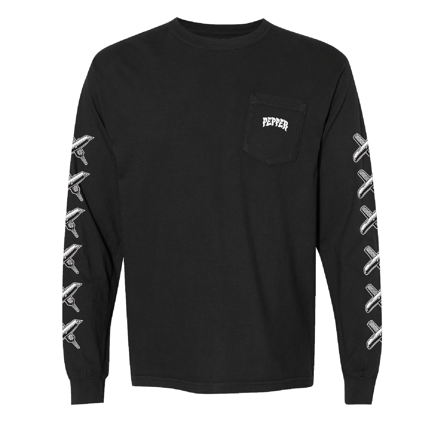 Pepper Knife Logo LS Tee - Black
