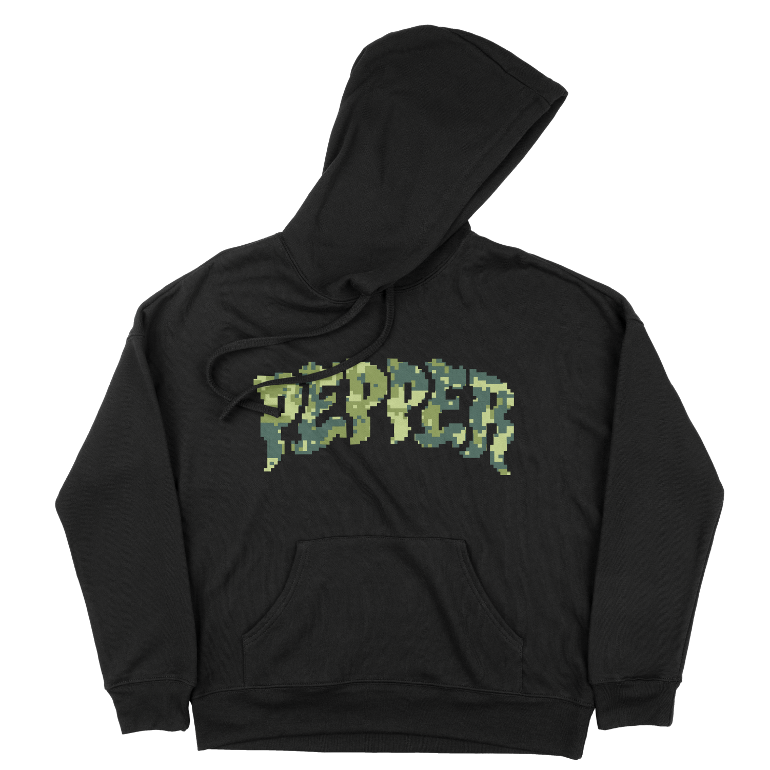 Pepper 8 Bit Camo Hoodie - Black