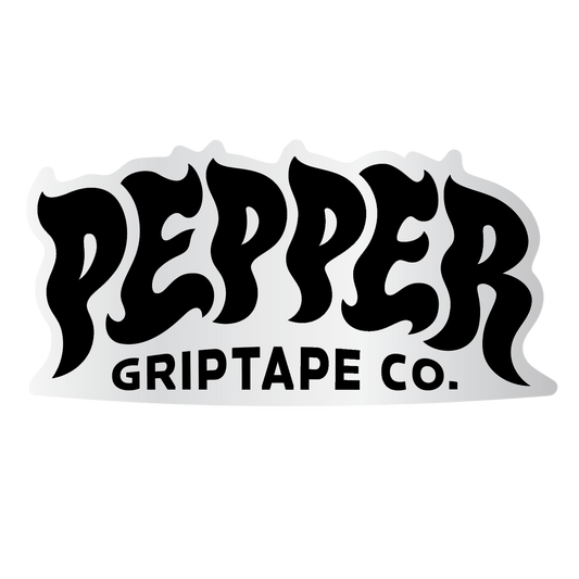 Pepper 5" Black Logo w/ Clear Backing Sticker - Single