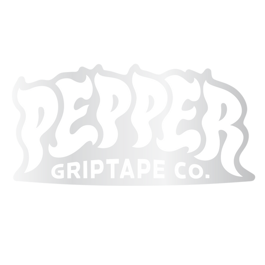 Pepper Sticker 5" White Logo w/ Clear Backing Sticker - Single