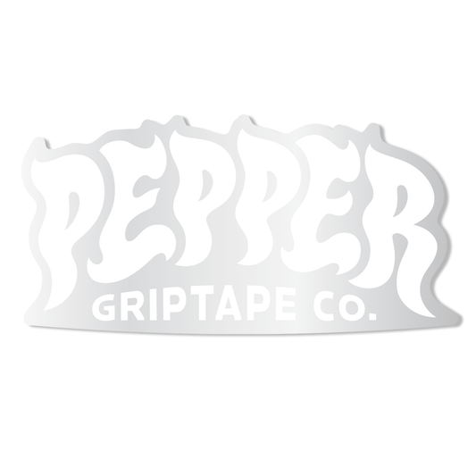 Pepper 5" White Logo Sticker